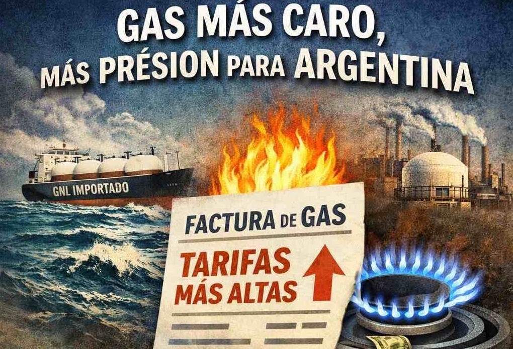 Impacto directo en la Argentina: el gas importado más caro presiona tarifas, inflación y salida de dólares.