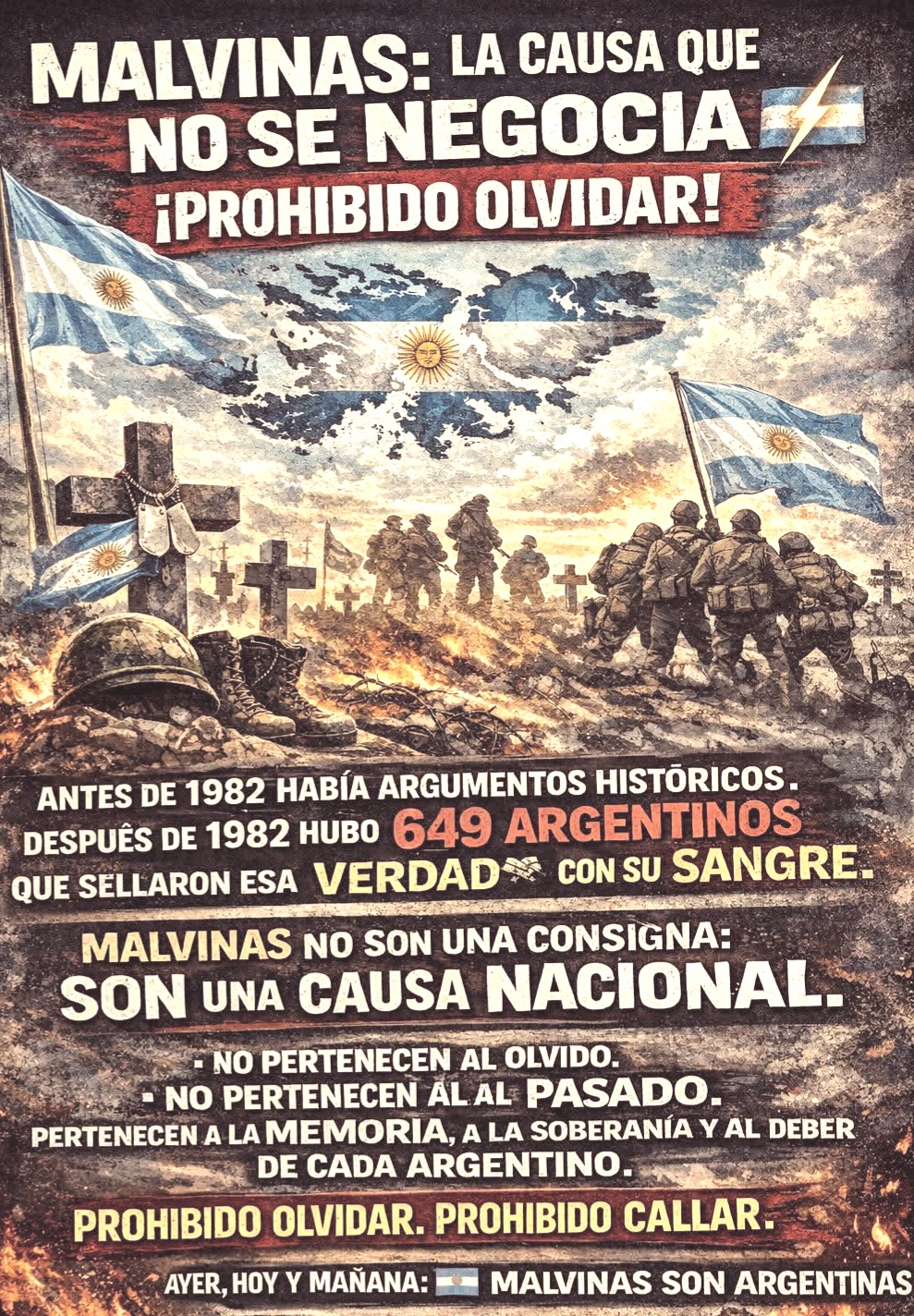 A días de cumplirse el 44° aniversario del inicio del conflicto bélico del Atlántico Sur.