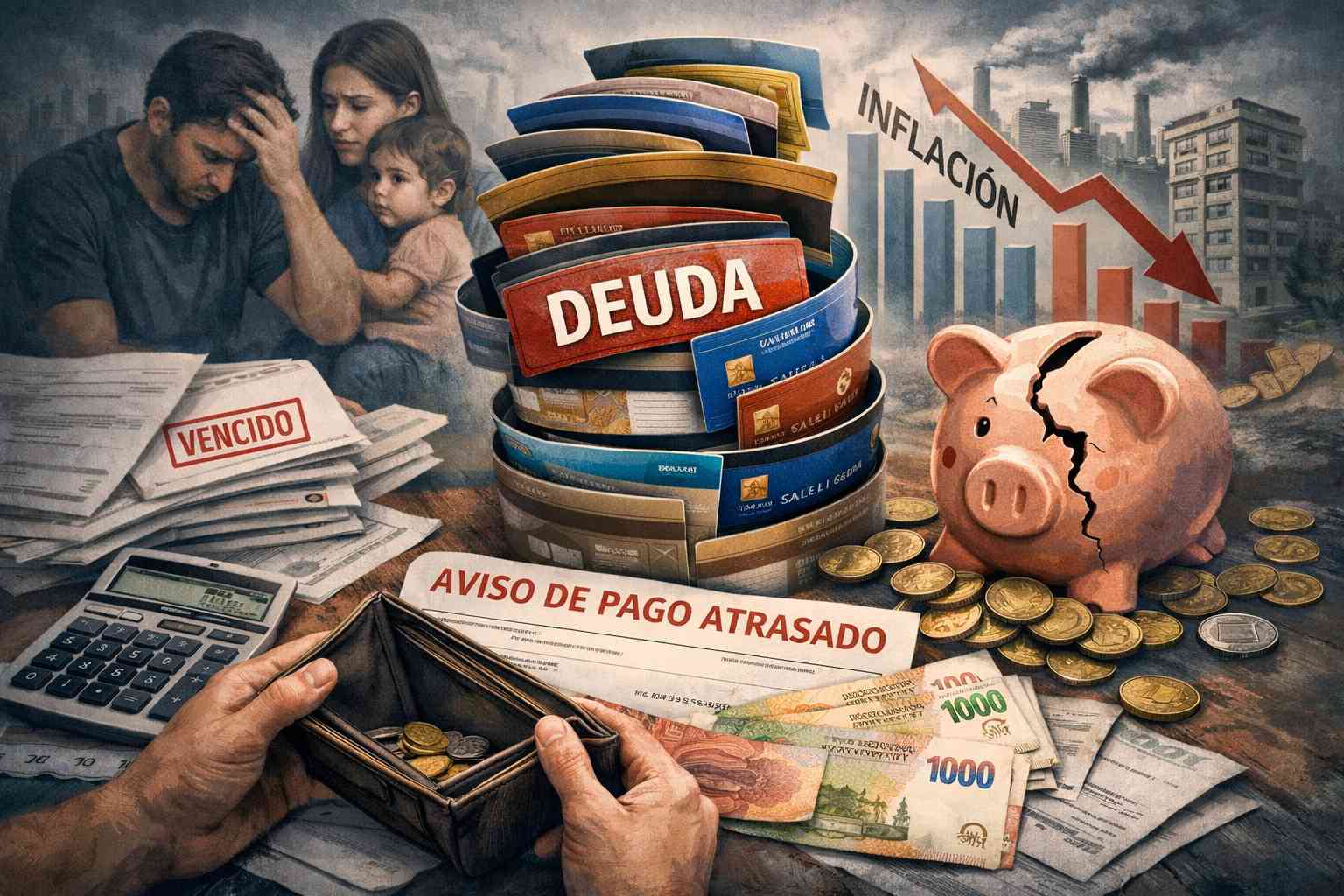 Más del 50% de los hogares se endeuda para sobrevivir