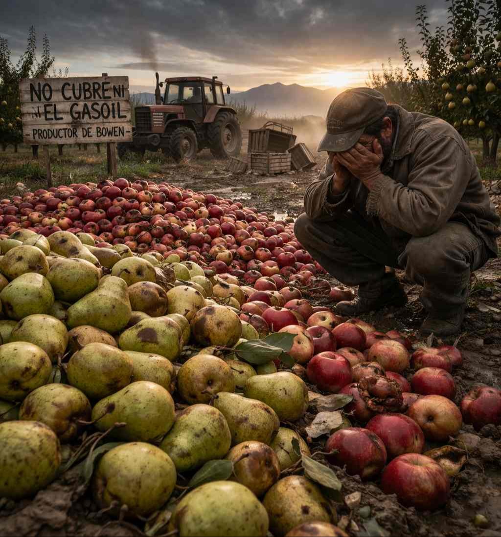 ¿Producir para perder? En Bowen tiran peras y manzanas porque no cubren ni el costo de cosecha.