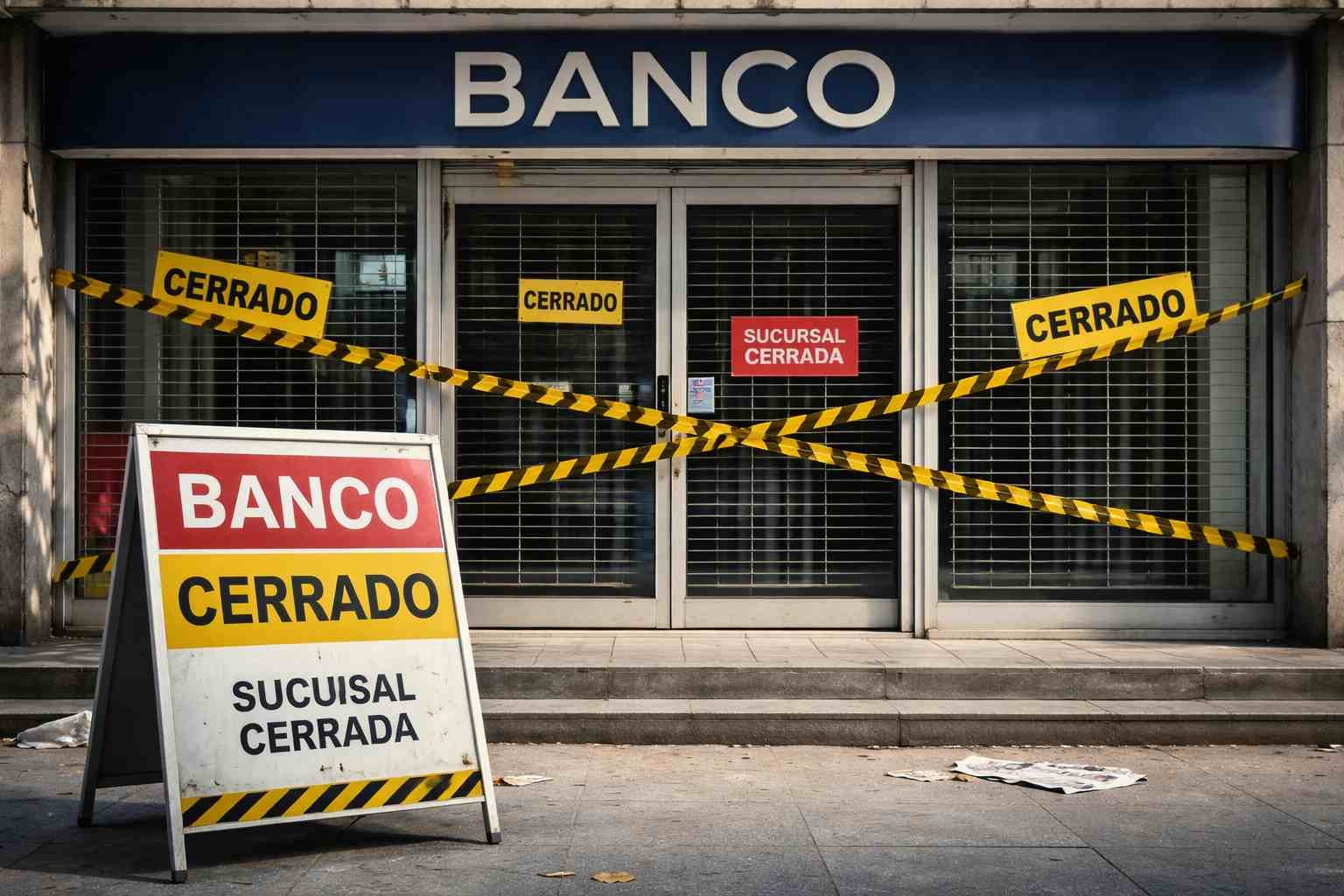 Casi 300 sucursales bancarias cerradas en Argentina