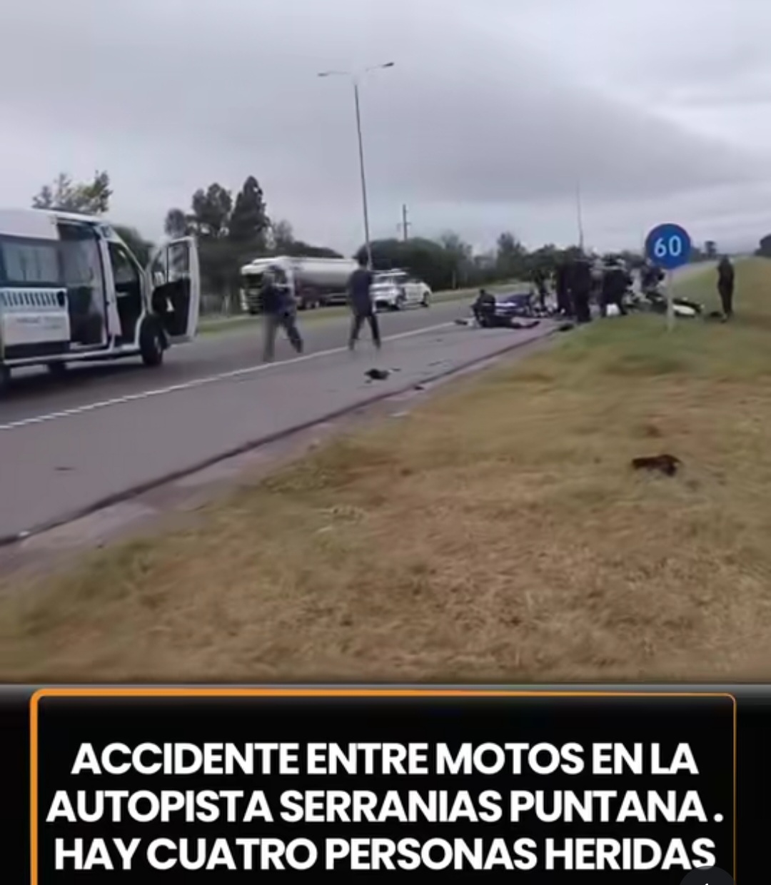  Accidente entre motos en la Autopista Serranías Puntanas