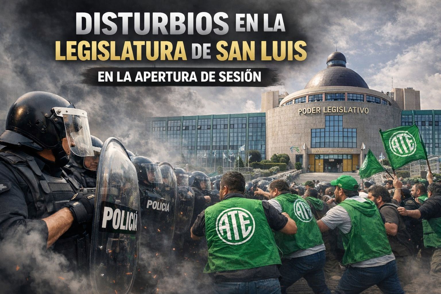 DISTURBIOS EN LA LEGISLATURA DE SAN LUIS EN LA APERTURA DE SESIÓN