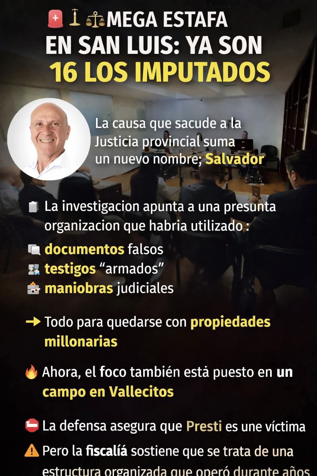 MEGA ESTAFA EN SAN LUIS: YA SON 16 LOS IMPUTADOS
