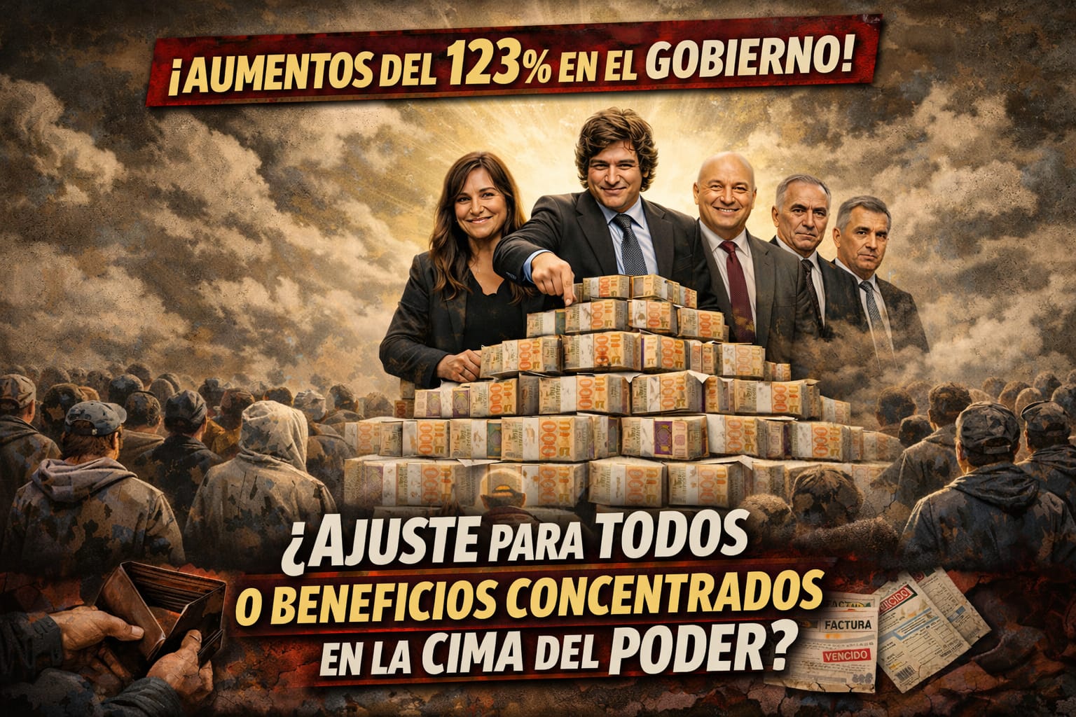 Aumentos del 123% en el Gobierno