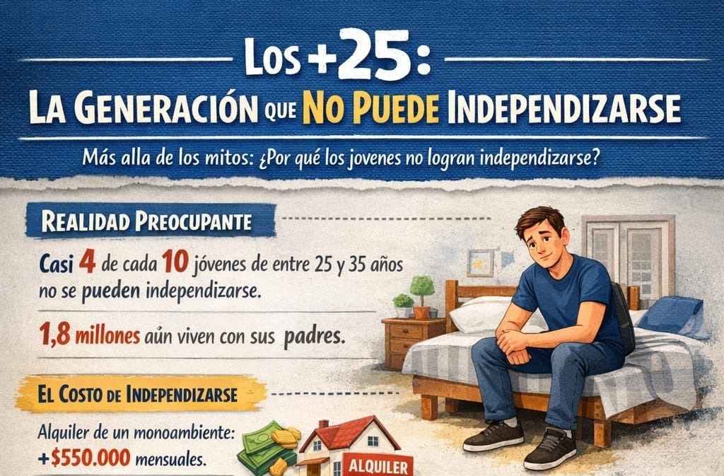 LOS +25: LA GENERACIÓN ATRAPADA — TRABAJAN, ESTUDIAN… Y NO PUEDEN IRSE DE LO DE SUS PADRES
