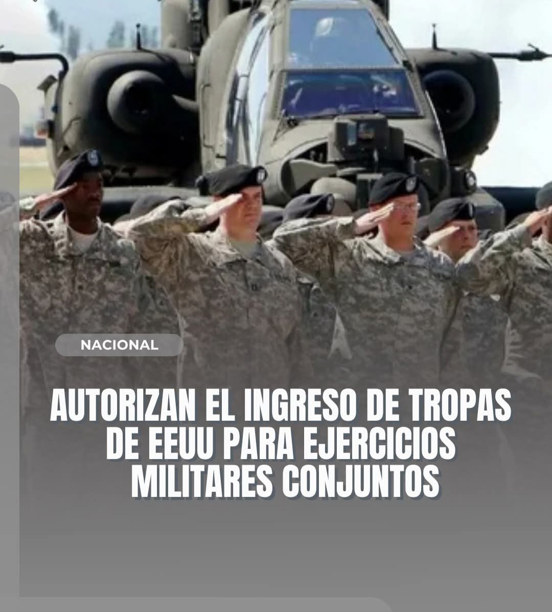 Autorizan el ingreso de tropas de EEUU para ejercicios militares conjuntos