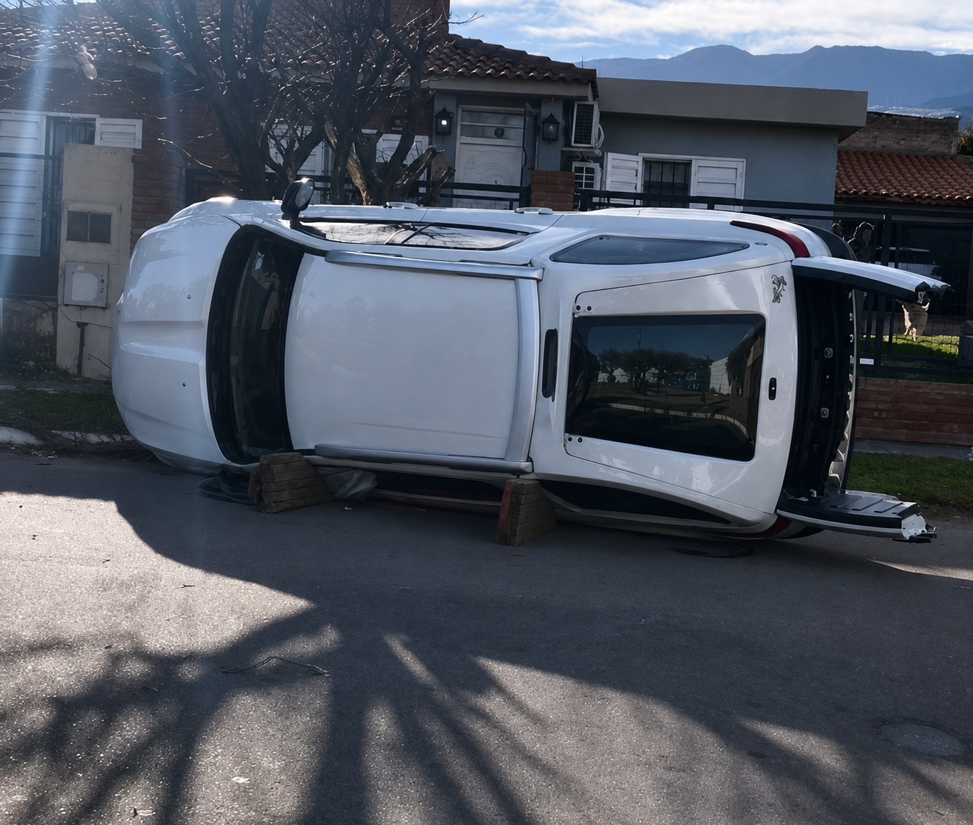 Fuerte accidente: una conductora perdió el control de su auto, chocó contra un árbol y terminó hospitalizada