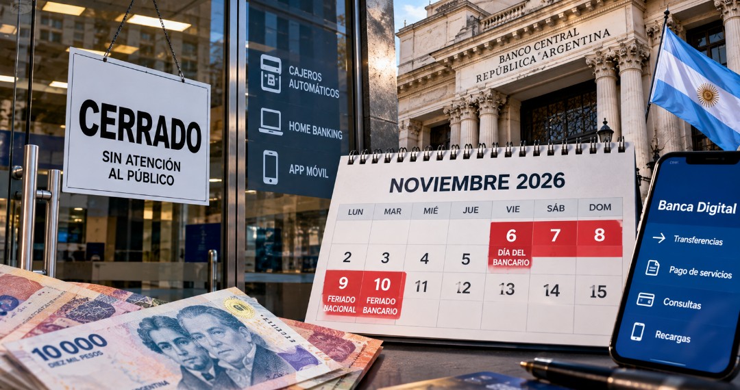 LOS BANCOS CERRARÁN 5 DÍAS SEGUIDOS EN NOVIEMBRE: CUÁNDO SERÁ Y QUÉ OPERACIONES SE PODRÁN HACER