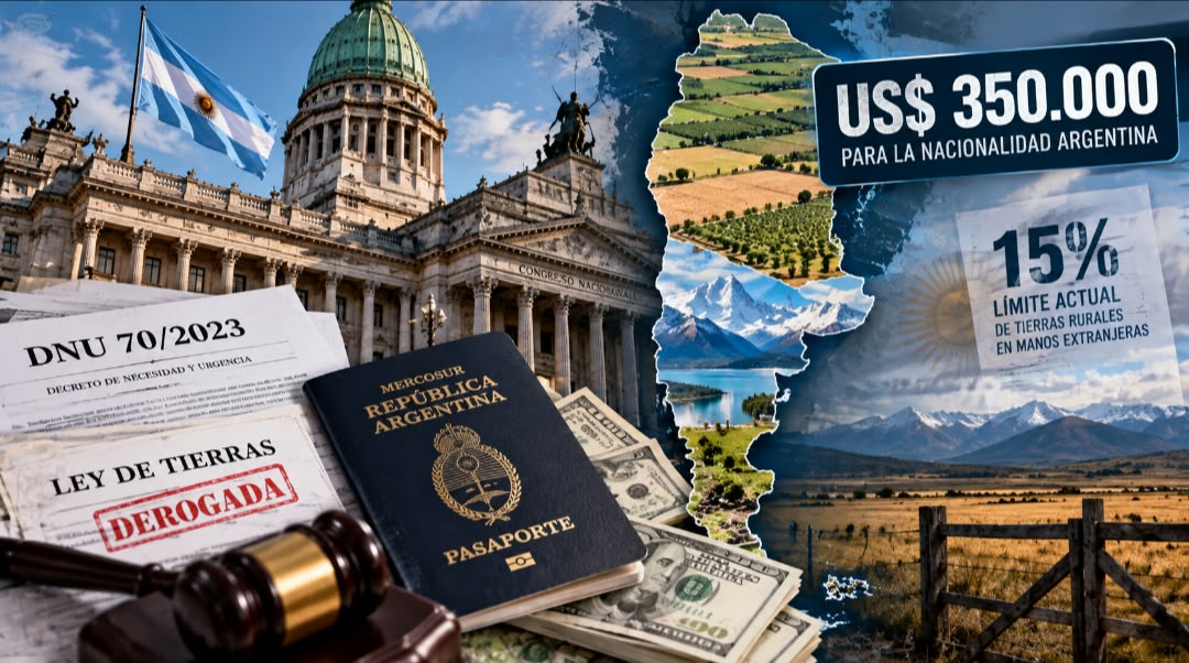 US$350.000 PARA OBTENER LA CIUDADANÍA ARGENTINA Y UN NUEVO ESCENARIO PARA LA COMPRA DE TIERRAS POR EXTRANJEROS